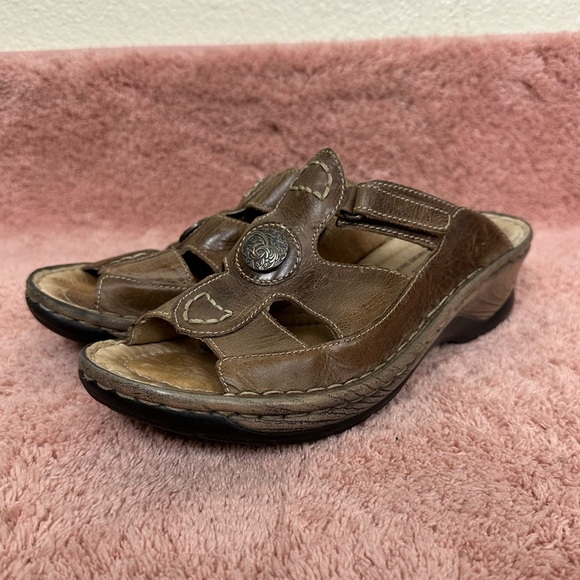 Josef Seibel Leather Slide Heeled Sandals Women’s Size 7.5 (EU 38) - Picture 5 of 11